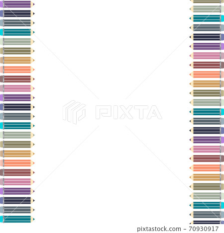 Varicolored color pencils set isolated on white background. Office supplies. 70930917