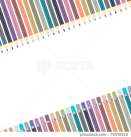 Varicolored color pencils set isolated on white background. Office supplies. 70930918