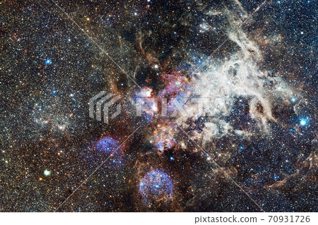 Outer space art. Starfield. Elements of this image furnished by NASA. 70931726