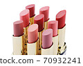 cosmetic lipstick, opened tubes on a white background. 70932241