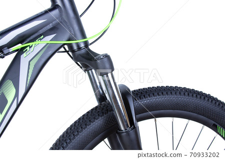 new mountain bike, handlebar, brake handlebars, white background 70933202