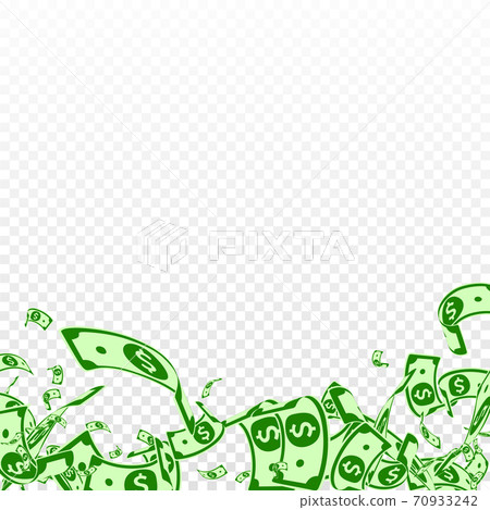 American dollar notes falling. Messy USD bills on American dollar notes falling. Messy USD bills on 70933242