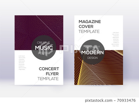 Modern cover design template set. Gold abstract li Modern cover design template set. Gold abstract li 70933476