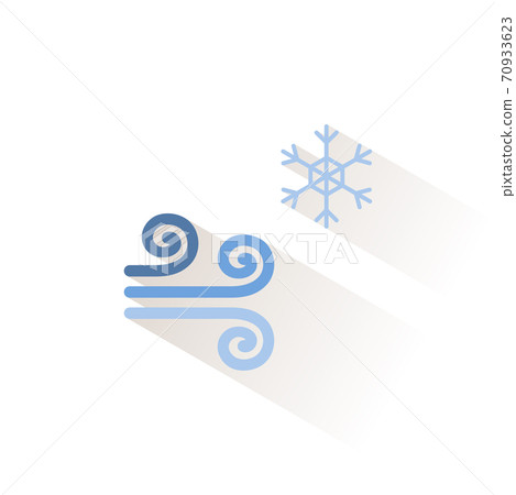 Wind and snow. Cool. Isolated color icon. Weather vector illustration 70933623
