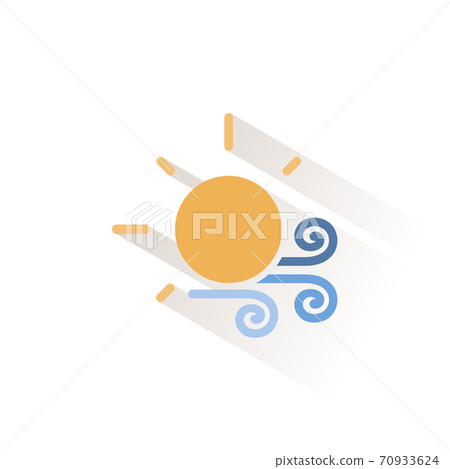 Wind and sun. Isolated color icon. Weather vector illustration 70933624