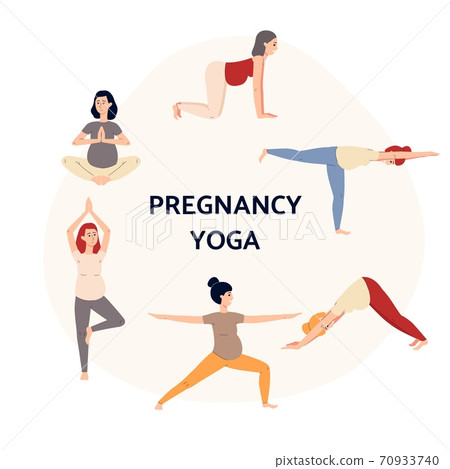 Banner design for pregnancy yoga classes flat vector illustration isolated. 70933740