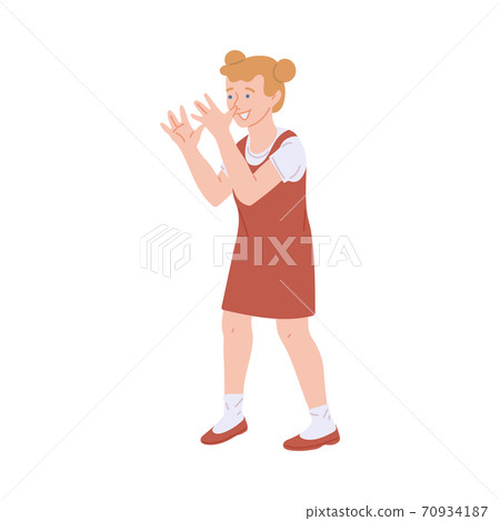 Bad bully behavior of the kid girl a cartoon isolated vector illustration Bad bully behavior of the kid girl a cartoon isolated vector illustration 70934187