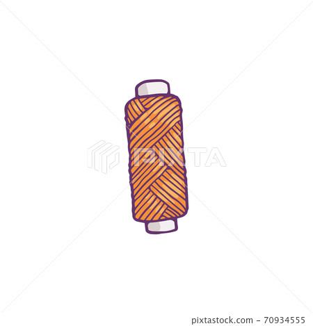 Cartoon icon of red thread spool, sketch cartoon vector illustration isolated. Cartoon icon of red thread spool, sketch cartoon vector illustration isolated. 70934555