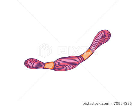 Skein of thread or yarn for hand embroidery sketch vector illustration isolated. 70934556