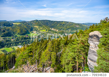 Lush green landscape of Bohemian Paradise Lush green landscape of Bohemian Paradise 70934610