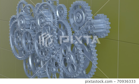 3D illustration of gears 3D illustration of gears 70936333