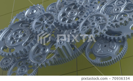 3D illustration of gears 3D illustration of gears 70936334