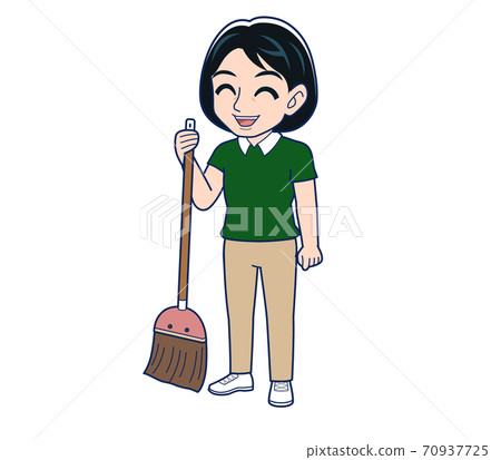 sweep and clean, woman, female 70937725