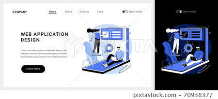 Web application design vector concept landing page. Web application design vector concept landing page. 70938377