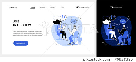 Job interview vector concept landing page. - Stock Illustration ...