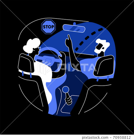Driving instruction abstract concept vector illustration. 70938812