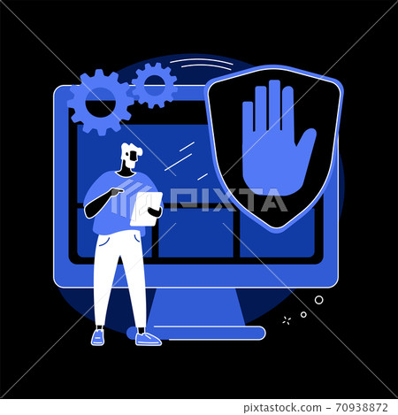 Ad blocking software abstract concept vector illustration. 70938872