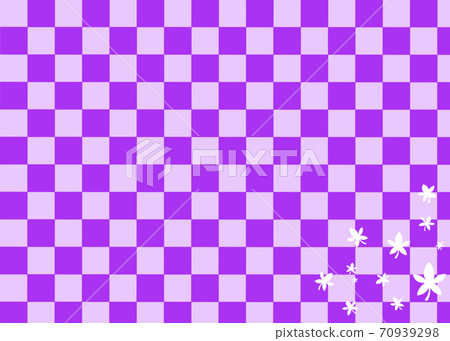 Checkered pattern and butterflies purple Checkered pattern and butterflies purple 70939298