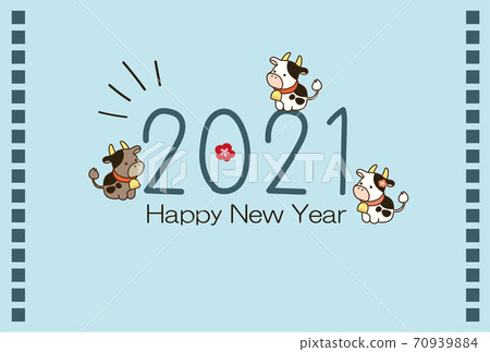 2021年新年賀卡可愛簡單 70939884