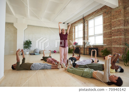 People in yoga class People in yoga class 70940142