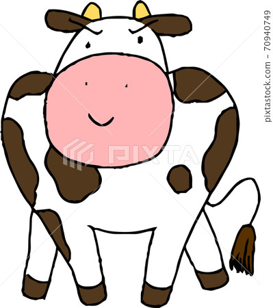 Cow dairy cow character child's drawing poor... - Stock Illustration ...