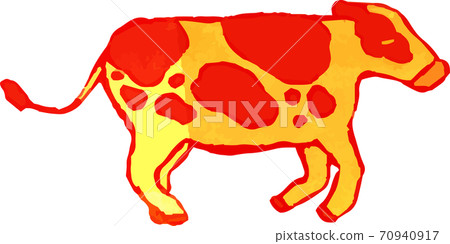 Realistic cow Holstein sumi-e hand-drawn... - Stock Illustration ...