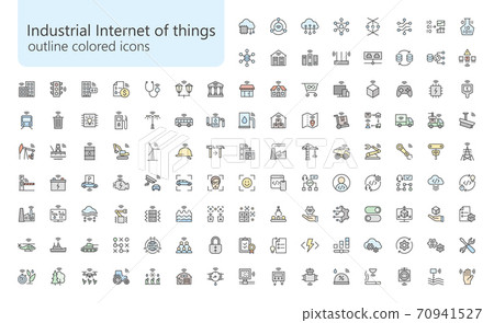 industrial internet of things outline iconset industrial internet of things outline iconset 70941527