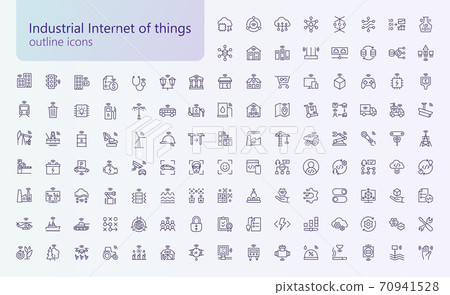 industrial internet of things outline iconset 70941528