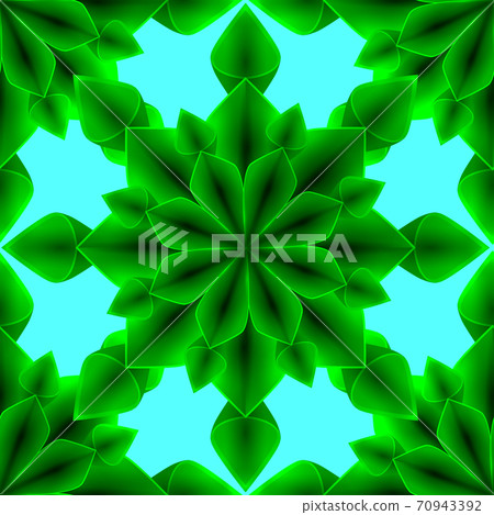 Green seamless paper origami leaves texture. Vector floral pattern 70943392