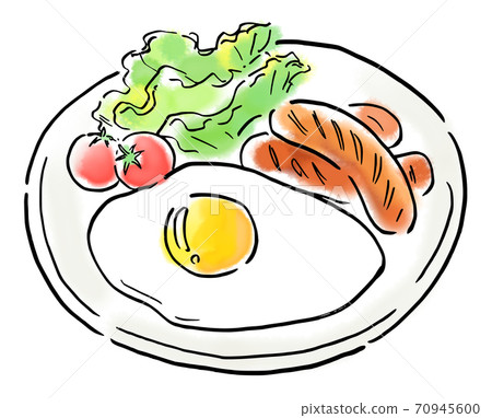 Food illustration sausage set meal Food illustration sausage set meal 70945600