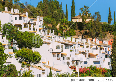 Andalusia region, Spain. Summer View Of Village With White Houses. Real Estate 70946359