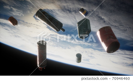 pollution of the atmosphere of the planet Earth and space 70946460