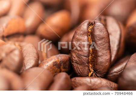 Roasted coffee beans used as for a background Roasted coffee beans used as for a background 70948466