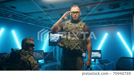 American secret base in dark field 70948789