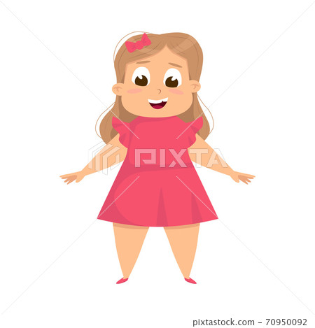 Overweight Chubby Girl, Cute Plump Girl Character Wearing Pink Dress Cartoon Style Vector Illustration Overweight Chubby Girl, Cute Plump Girl Character Wearing Pink Dress Cartoon Style Vector Illustration 70950092