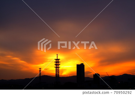 Sunset sky over Hachioji city Sunset sky over Hachioji city 70950292