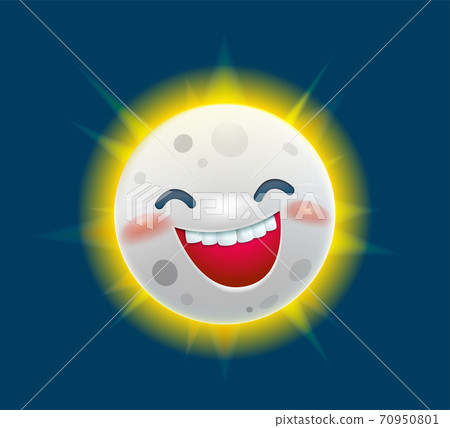 Total Solar Eclipse with smiling face of Moon 70950801