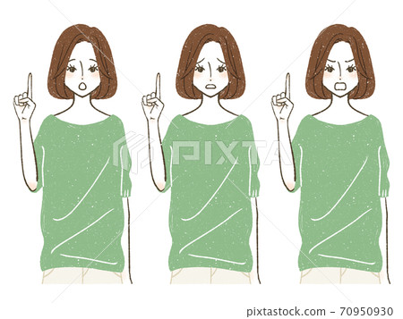 拿著他的食指的婦女 拿著他的食指的婦女 70950930