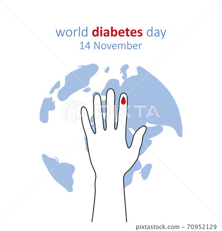 blue circle and finger with blood drop world diabetes day 14 november blue circle and finger with blood drop world diabetes day 14 november 70952129