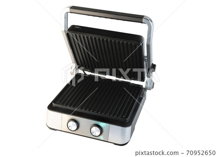 Electric grill for home cooking, burger, vegetables, meat, fish, seafood. Isolated on a white background 70952650