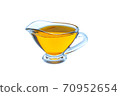 A glass bowl of oil isolated on white background 70952654