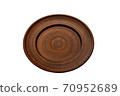Hand-crafted empty clay plate isolated on a white background 70952689
