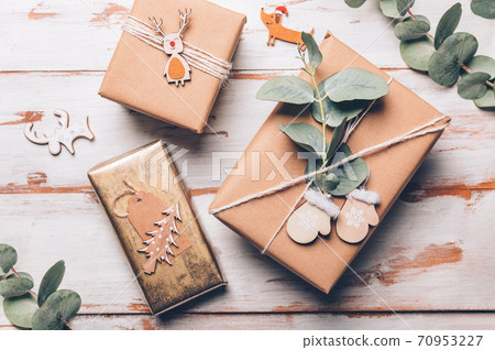 Gift wrapping process, preparation for Xmas 70953227