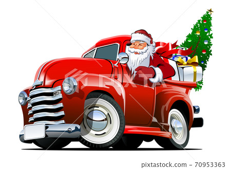 Cartoon retro Christmas pickup Cartoon retro Christmas pickup 70953363