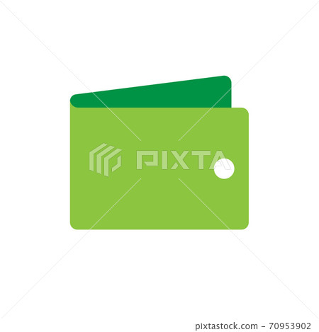 Wallet vector icon isolated flat cartoon symbol, mone case or portemonnaie purse pictogram 70953902