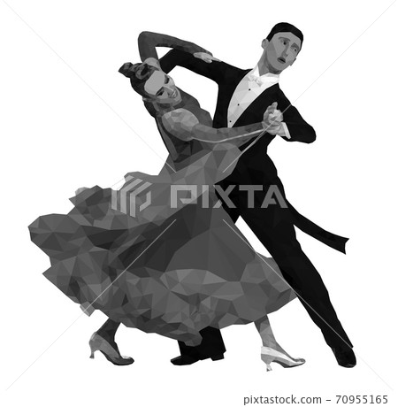 dancing couple in black and white 70955165