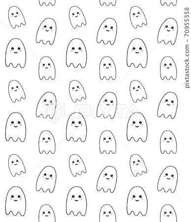 Vector seamless pattern of hand drawn doodle ghost Vector seamless pattern of hand drawn doodle ghost 70955358