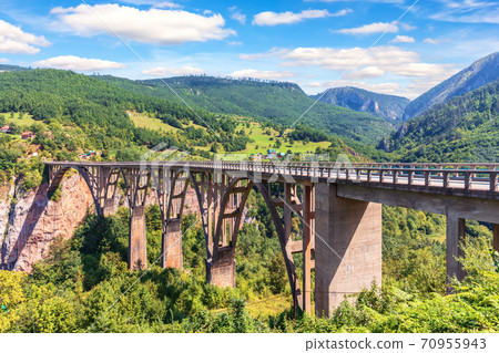 Durdevica Bridge over the Tara river, beautiful view in Montenegro 70955943