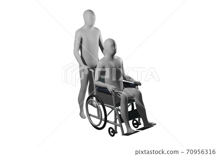 Push a wheelchair Push a wheelchair 70956316