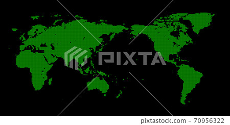 Green mosaic pattern world map Wold Map digital... - Stock Illustration ...